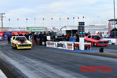 Rian Konno - 'Kazanjian, Lemon & Konno' - NFC (left lane) vs 
Don Knoblauch - 'Atomic Punk' - NFC (right lane)